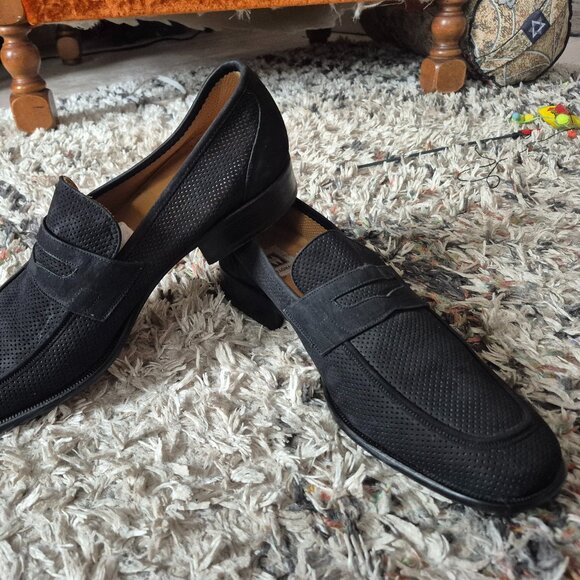 Magnanni black suede loafers for men size 43 - Picture 1 of 4